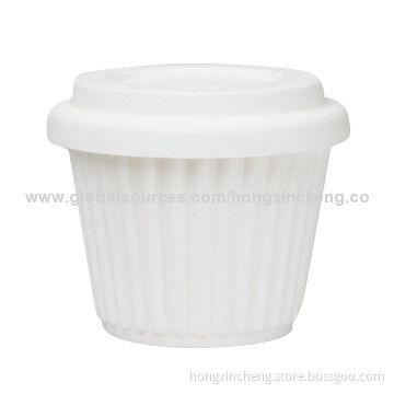 White Silicone Coffee Cup and Lid, Non-toxic and Odor-free